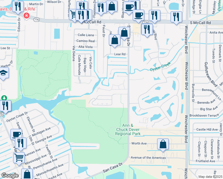 map of restaurants, bars, coffee shops, grocery stores, and more near Landings Lane in Englewood