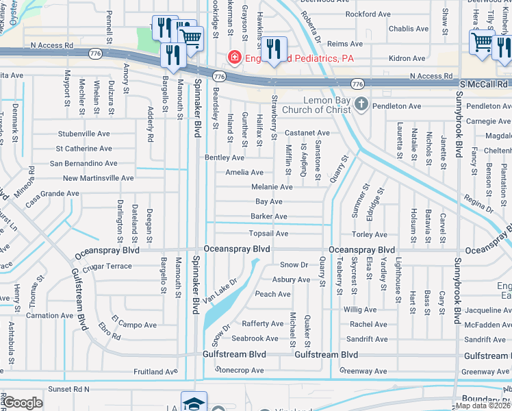 map of restaurants, bars, coffee shops, grocery stores, and more near 10091 Melanie Avenue in Englewood