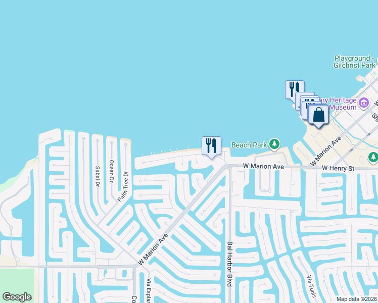 map of restaurants, bars, coffee shops, grocery stores, and more near 1820 Jamaica Way in Punta Gorda