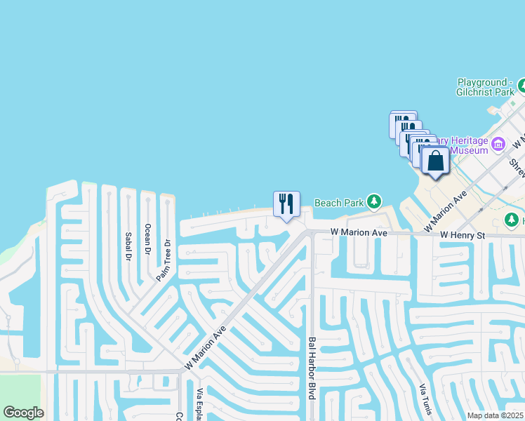 map of restaurants, bars, coffee shops, grocery stores, and more near 1750 Jamaica Way in Punta Gorda