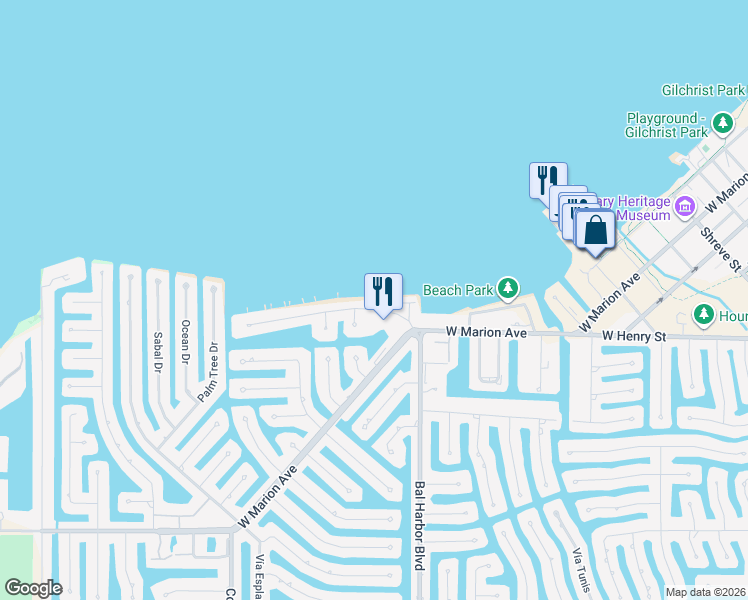 map of restaurants, bars, coffee shops, grocery stores, and more near 1750 Jamaica Way in Punta Gorda