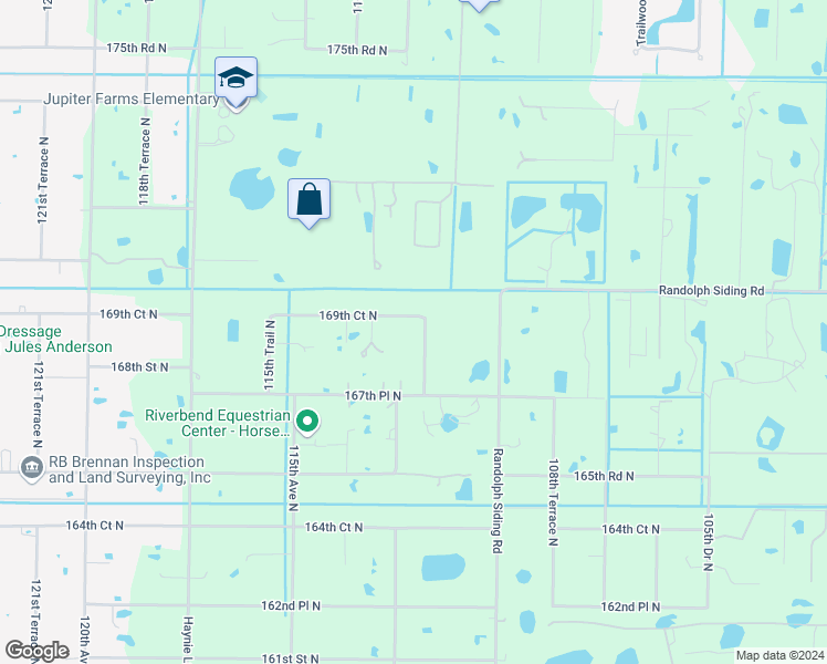 map of restaurants, bars, coffee shops, grocery stores, and more near 11217 169th Court North in Jupiter