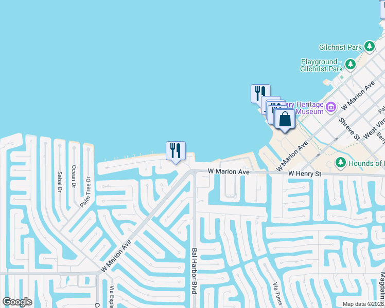 map of restaurants, bars, coffee shops, grocery stores, and more near 212 Jamaica Way in Punta Gorda