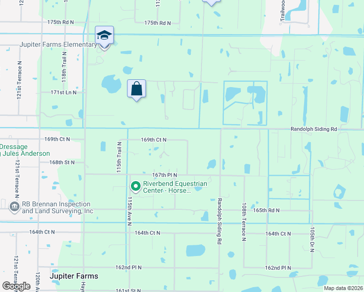 map of restaurants, bars, coffee shops, grocery stores, and more near 11217 169th Court North in Jupiter
