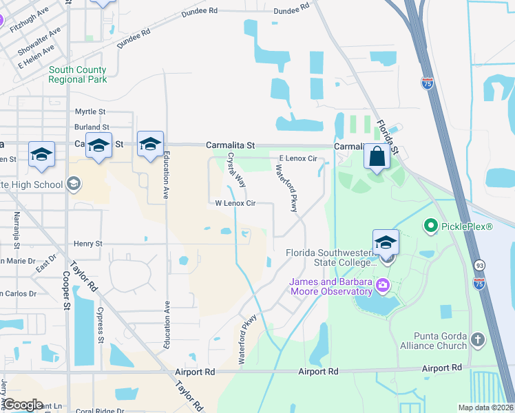 map of restaurants, bars, coffee shops, grocery stores, and more near 7417 West Lenox Circle in Punta Gorda