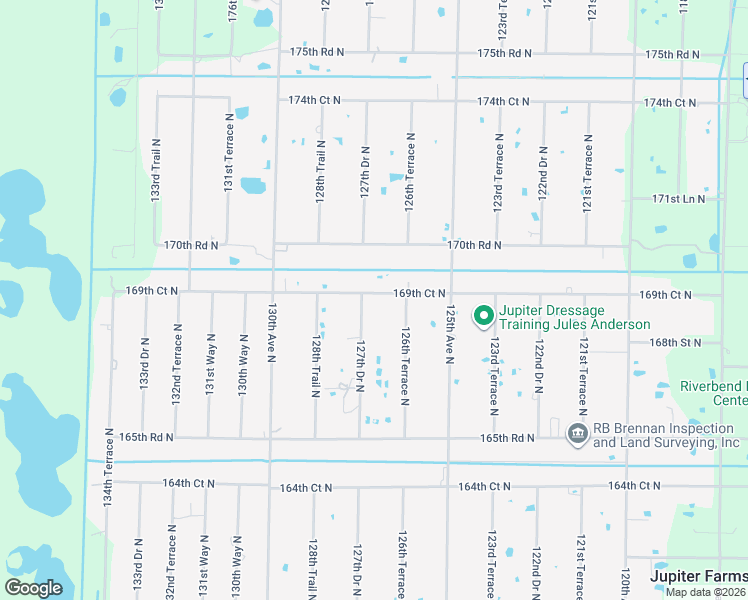 map of restaurants, bars, coffee shops, grocery stores, and more near 16918 127th Drive North in Jupiter