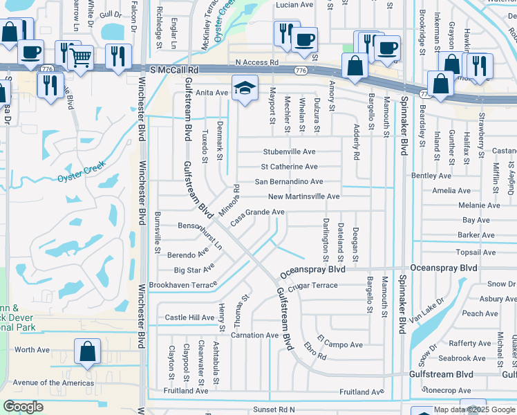 map of restaurants, bars, coffee shops, grocery stores, and more near 9246 Casa Grande Avenue in Englewood