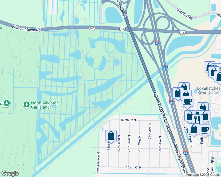 map of restaurants, bars, coffee shops, grocery stores, and more near 131 Tresana Boulevard in Jupiter