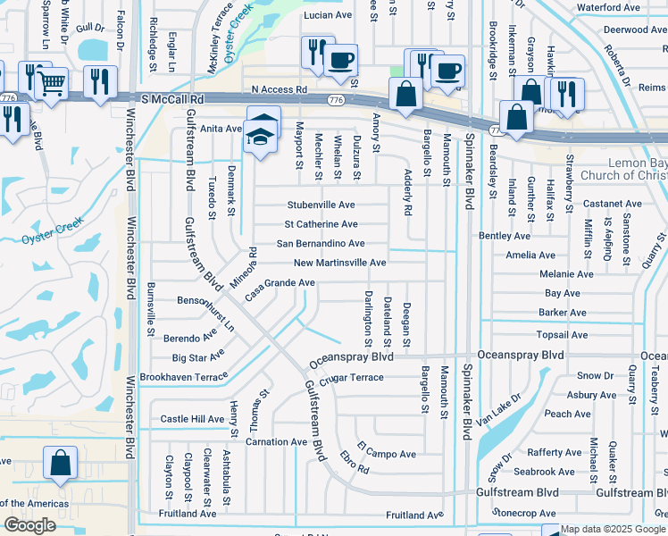 map of restaurants, bars, coffee shops, grocery stores, and more near 9321 New Martinsville Avenue in Englewood