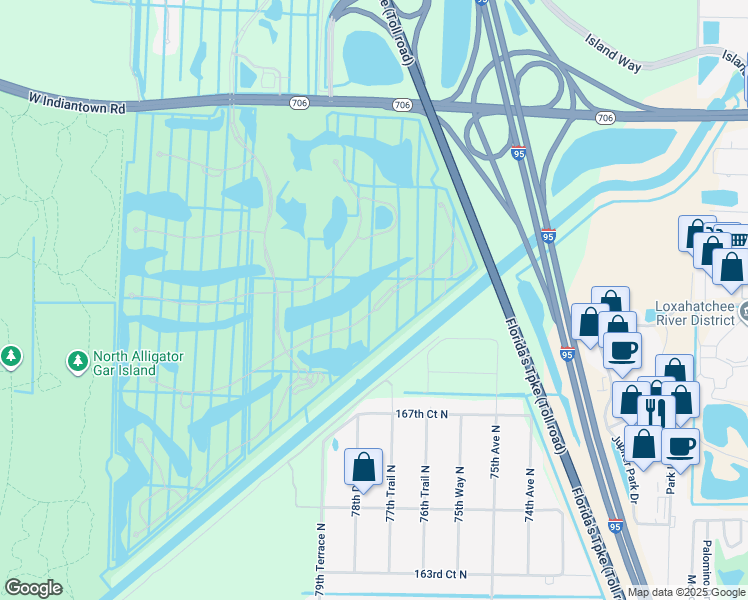 map of restaurants, bars, coffee shops, grocery stores, and more near 155 Tresana Boulevard in Jupiter