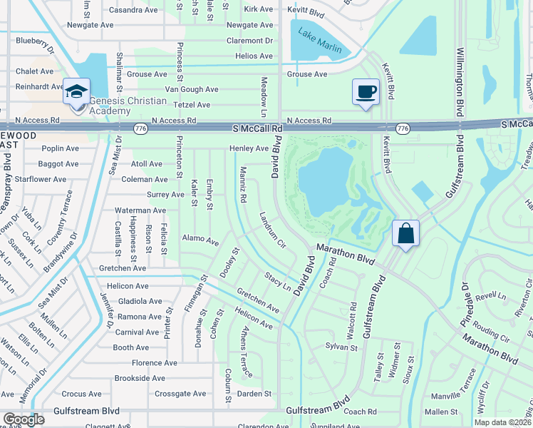 map of restaurants, bars, coffee shops, grocery stores, and more near 7116 Landrum Circle in Port Charlotte
