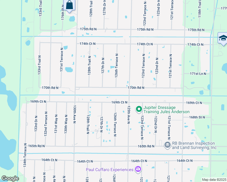 map of restaurants, bars, coffee shops, grocery stores, and more near 12646 170th Road North in Jupiter