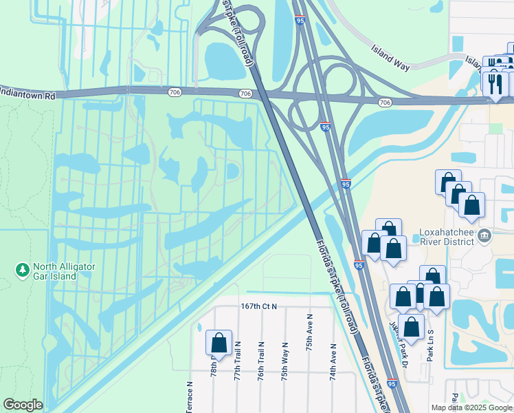 map of restaurants, bars, coffee shops, grocery stores, and more near 258 Tresana Boulevard in Jupiter