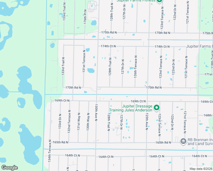 map of restaurants, bars, coffee shops, grocery stores, and more near 17113 128th Trail North in Jupiter