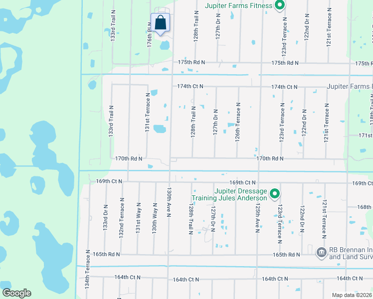 map of restaurants, bars, coffee shops, grocery stores, and more near 17113 128th Trail North in Jupiter