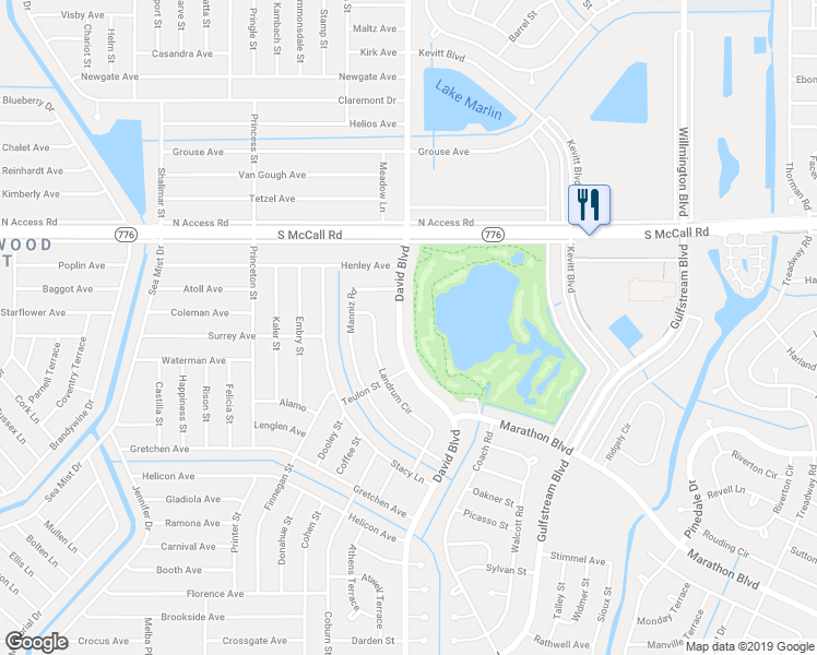 map of restaurants, bars, coffee shops, grocery stores, and more near 7244 David Boulevard in Port Charlotte