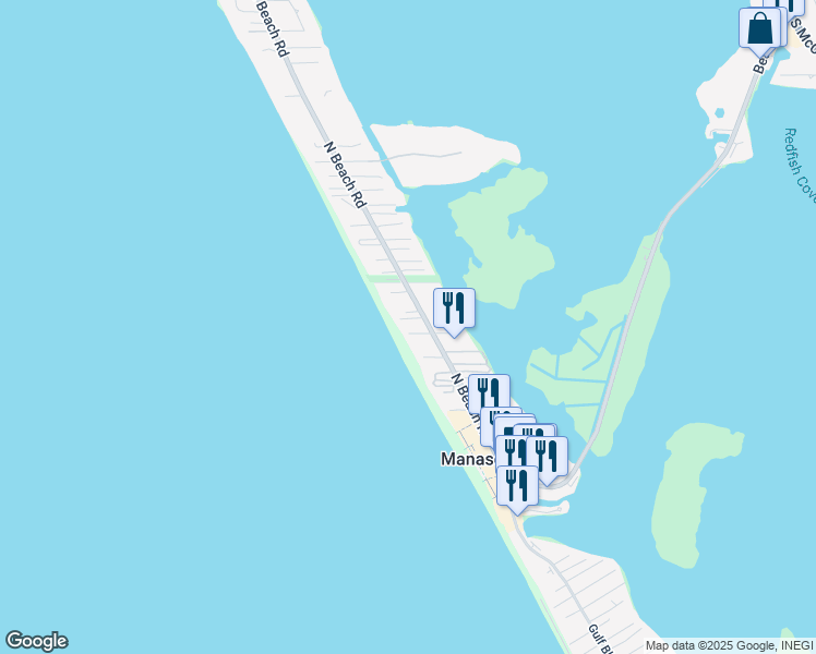 map of restaurants, bars, coffee shops, grocery stores, and more near 2420 North Beach Road in Englewood