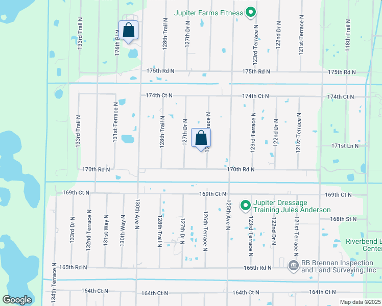 map of restaurants, bars, coffee shops, grocery stores, and more near 17130 127th Drive North in Jupiter