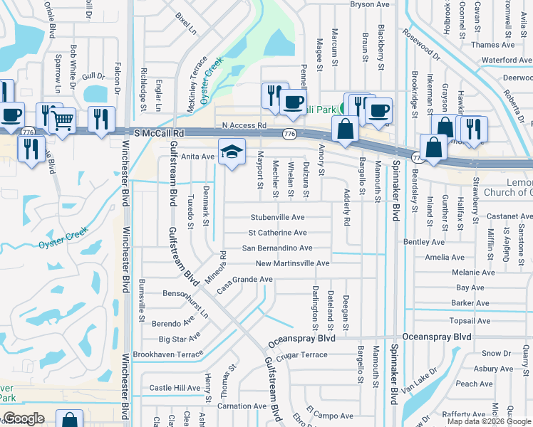 map of restaurants, bars, coffee shops, grocery stores, and more near 9276 Stubenville Avenue in Englewood