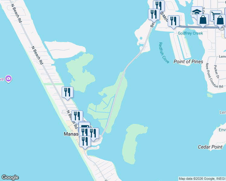 map of restaurants, bars, coffee shops, grocery stores, and more near 1420 Beach Road in Englewood