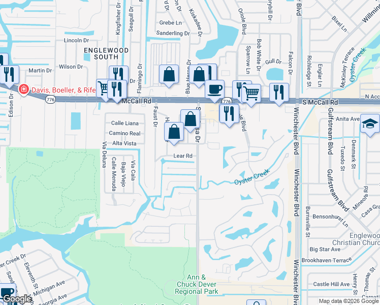 map of restaurants, bars, coffee shops, grocery stores, and more near 2751 Ivy Lane in Englewood
