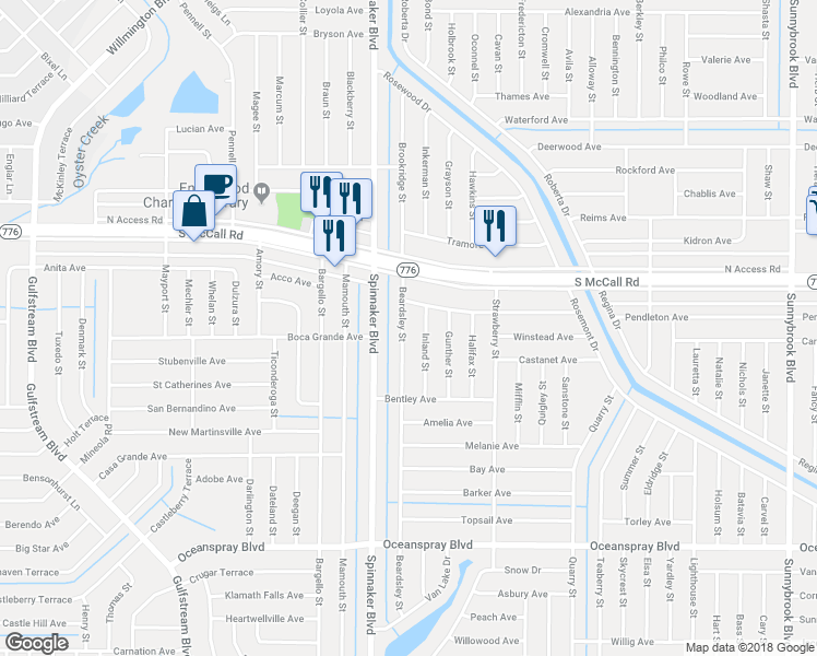 map of restaurants, bars, coffee shops, grocery stores, and more near 6990 Beardsley Street in Englewood