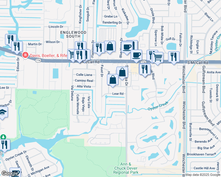 map of restaurants, bars, coffee shops, grocery stores, and more near 6552 Hamlet Drive in Englewood