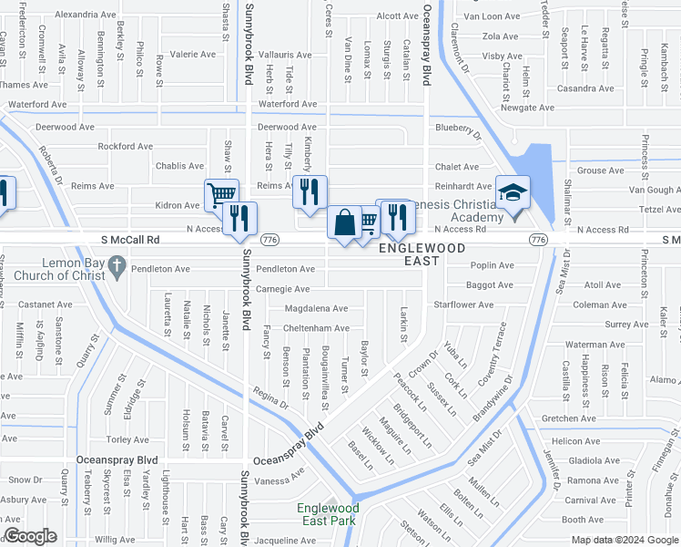 map of restaurants, bars, coffee shops, grocery stores, and more near 11144 Carnegie Avenue in Englewood