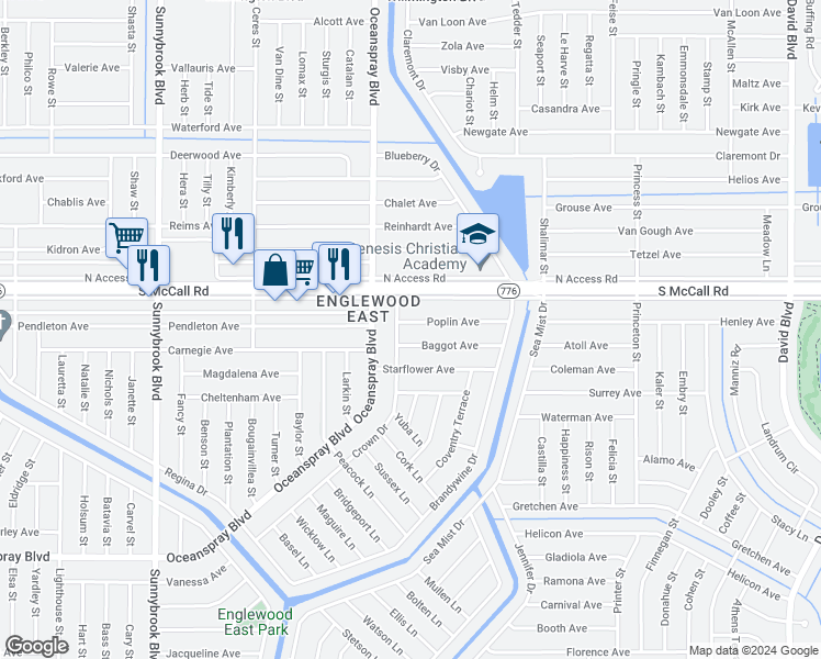 map of restaurants, bars, coffee shops, grocery stores, and more near 11336 Baggot Avenue in Englewood