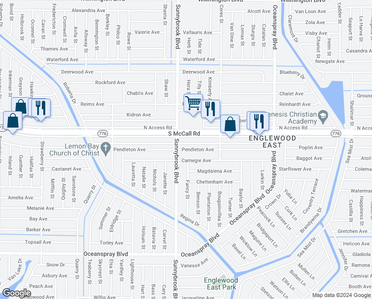 map of restaurants, bars, coffee shops, grocery stores, and more near 11026 Pendleton Avenue in Englewood