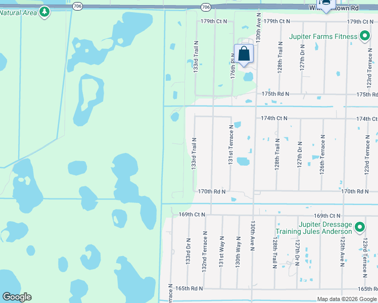 map of restaurants, bars, coffee shops, grocery stores, and more near 17265 133rd Trail North in Jupiter