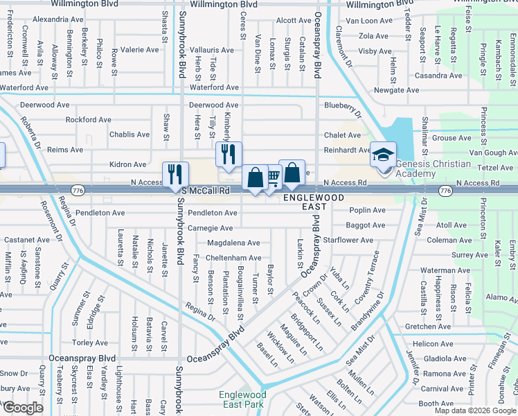 map of restaurants, bars, coffee shops, grocery stores, and more near 11144 Carnegie Avenue in Englewood