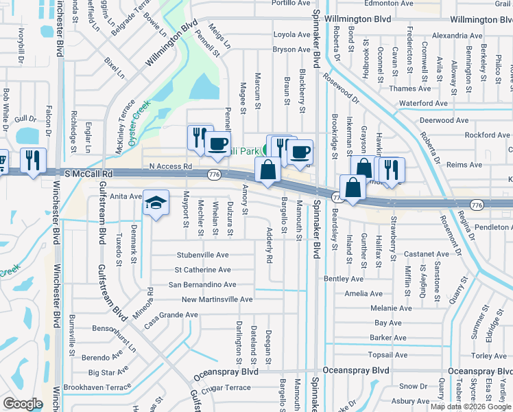 map of restaurants, bars, coffee shops, grocery stores, and more near 9431 Acco Avenue in Englewood