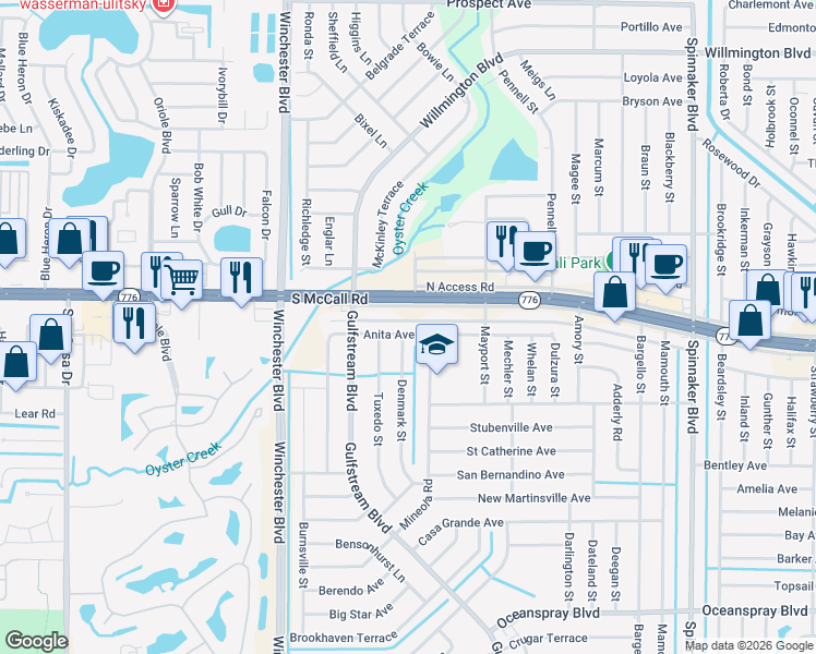 map of restaurants, bars, coffee shops, grocery stores, and more near 3257 South Access Road in Englewood