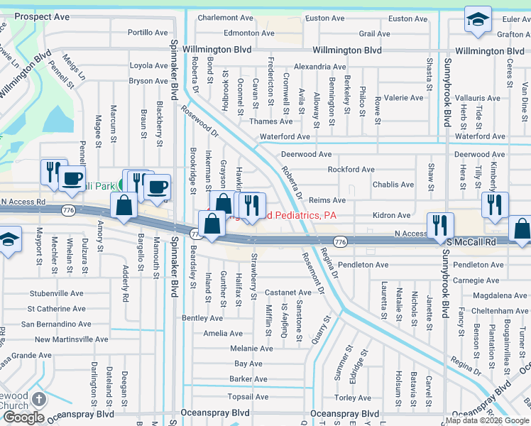map of restaurants, bars, coffee shops, grocery stores, and more near 10194 Tramore Avenue in Englewood