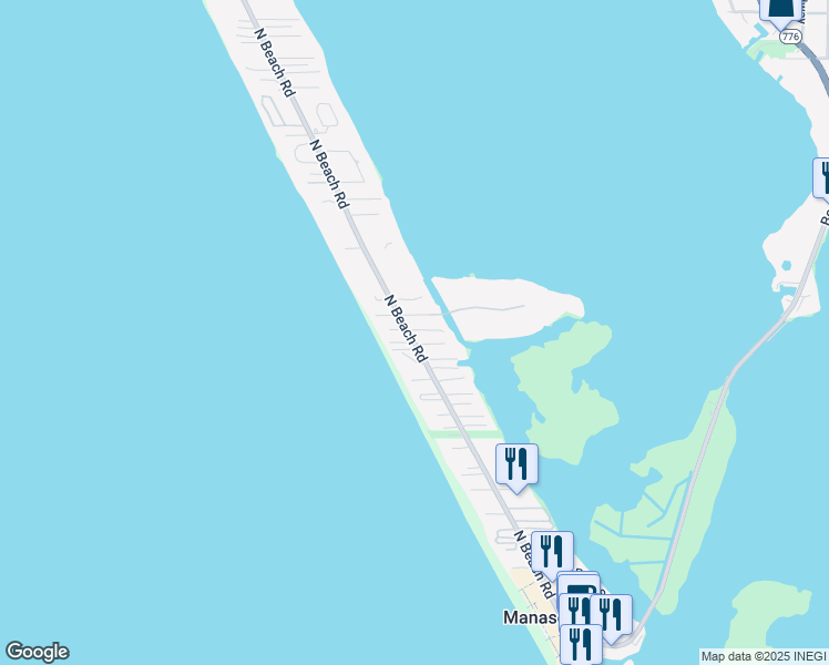 map of restaurants, bars, coffee shops, grocery stores, and more near 2795 North Beach Road in Englewood
