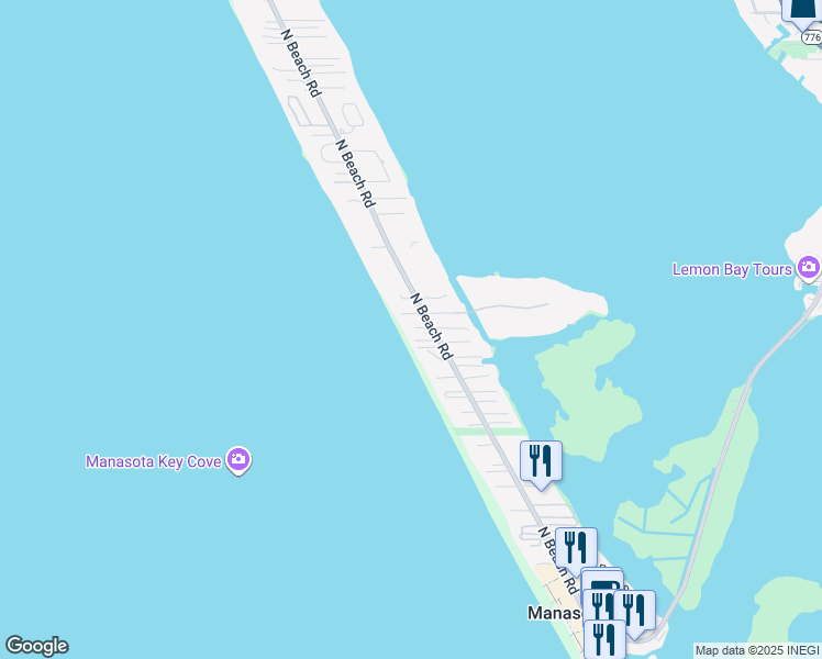 map of restaurants, bars, coffee shops, grocery stores, and more near 2828 North Beach Road in Englewood