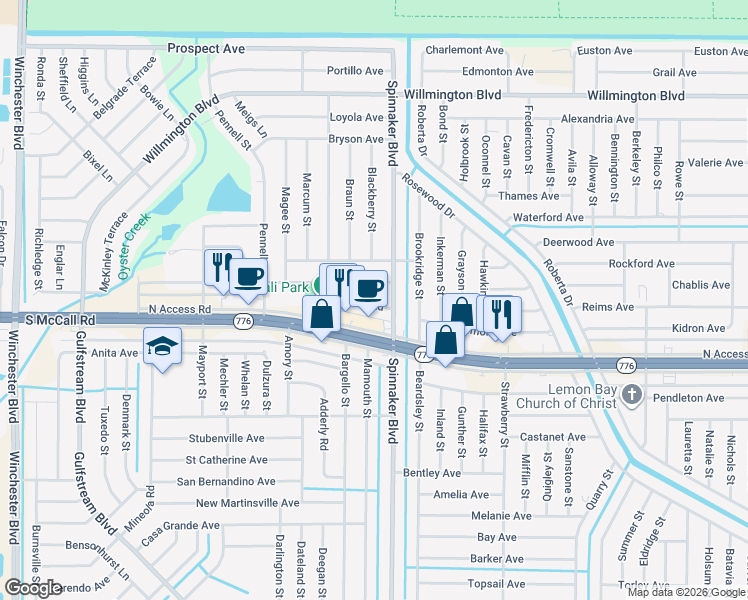 map of restaurants, bars, coffee shops, grocery stores, and more near 9522 Ace Road in Englewood