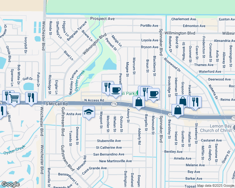 map of restaurants, bars, coffee shops, grocery stores, and more near 9331 Tacoma Avenue in Englewood