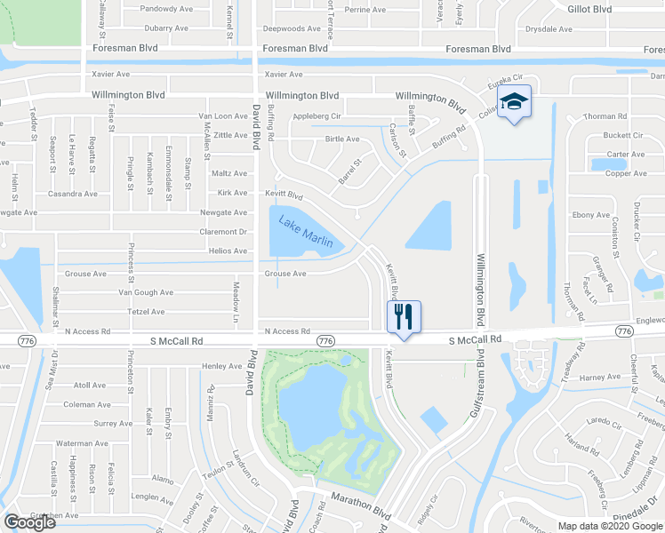 map of restaurants, bars, coffee shops, grocery stores, and more near 12396 Grouse Avenue in Port Charlotte