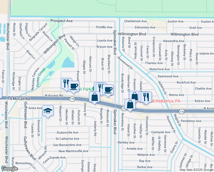 map of restaurants, bars, coffee shops, grocery stores, and more near 9458 Ace Road in Englewood