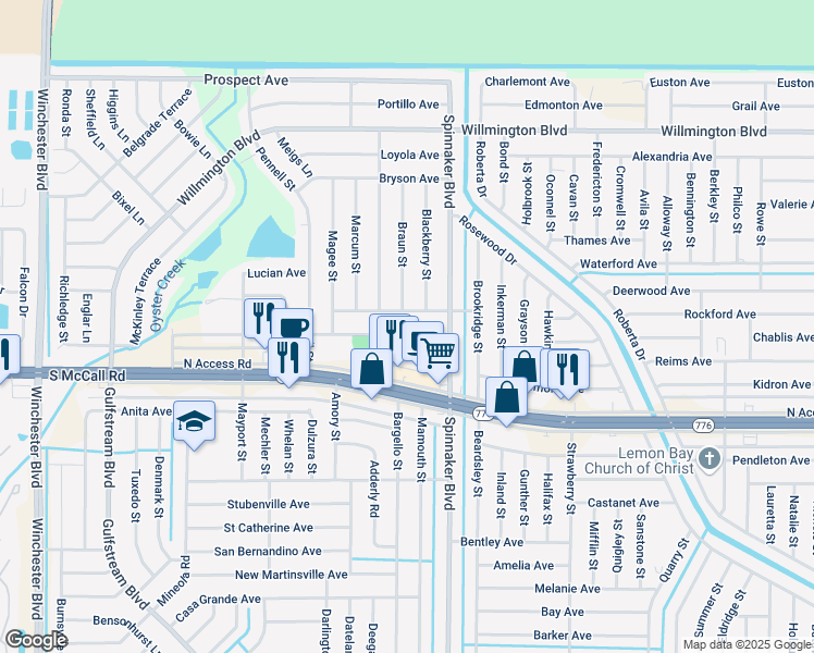 map of restaurants, bars, coffee shops, grocery stores, and more near 9458 Ace Road in Englewood