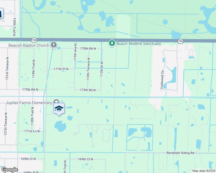map of restaurants, bars, coffee shops, grocery stores, and more near 17689 Rocky Pines Road in Jupiter