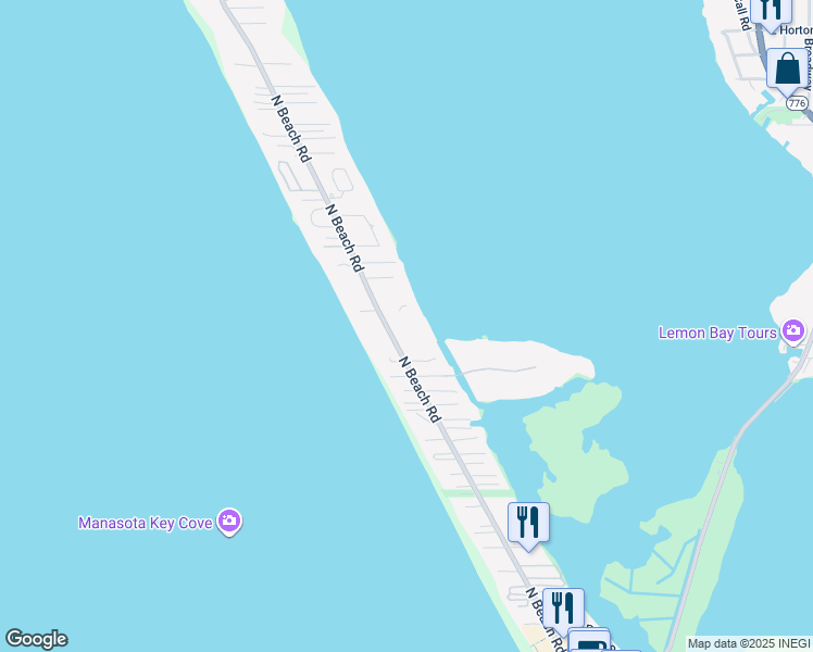map of restaurants, bars, coffee shops, grocery stores, and more near 2955 North Beach Road in Englewood