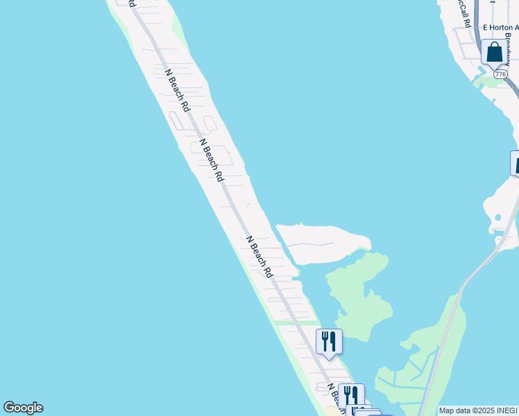 map of restaurants, bars, coffee shops, grocery stores, and more near 2955 North Beach Road in Englewood