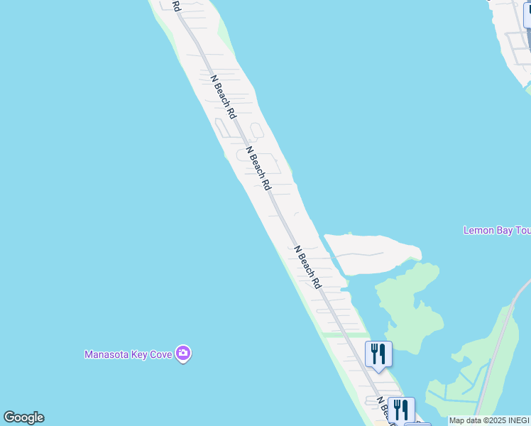 map of restaurants, bars, coffee shops, grocery stores, and more near 2980 North Beach Road in Englewood