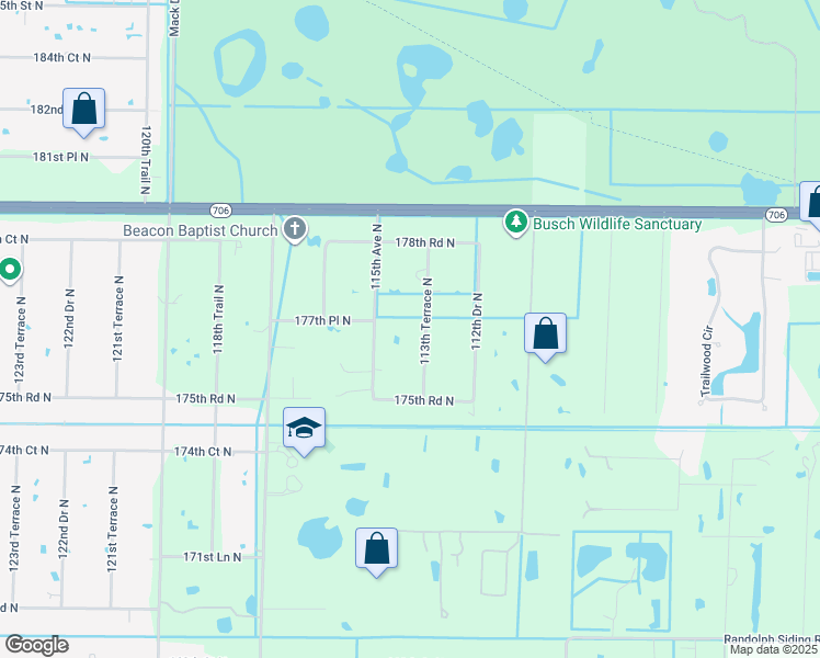 map of restaurants, bars, coffee shops, grocery stores, and more near 17731 113th Terrace North in Jupiter