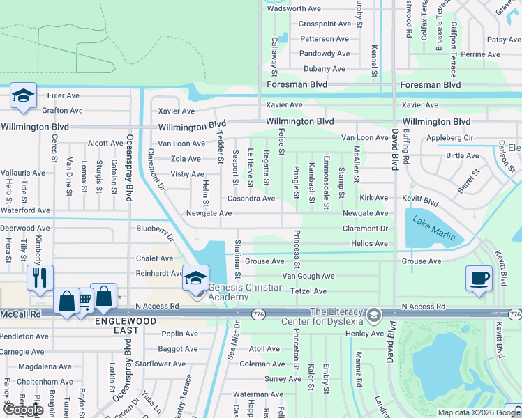 map of restaurants, bars, coffee shops, grocery stores, and more near 12004 Newgate Avenue in Port Charlotte