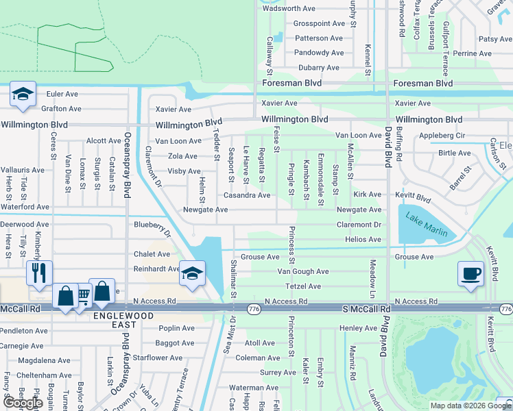 map of restaurants, bars, coffee shops, grocery stores, and more near 12004 Newgate Avenue in Port Charlotte