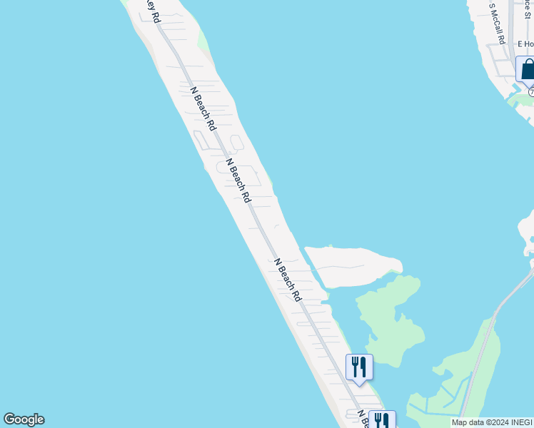 map of restaurants, bars, coffee shops, grocery stores, and more near 3025 North Beach Road in Englewood